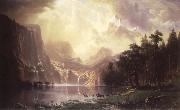 Albert Bierstadt During the mountain oil painting reproduction